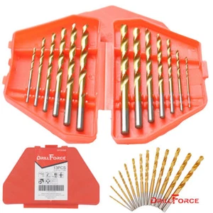 Juego de 13 brocas de taladro 1/16""-1/4"" HSS titanio jobber longitud herramientas de torsión brocas - Imagen 1 de 5