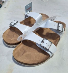 Girl's Drew Strap Sandals White - Cat & Jack Size 3 (B-707) - Picture 1 of 1