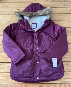 so NWT $100 girl’s full zip hooded coat size 14/16 purple HG - Picture 1 of 12