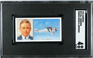 1936 Carreras Famous Airmen #22 Charles Lindbergh Aviation Card SGC 4 VG-EX USA - Picture 1 of 2