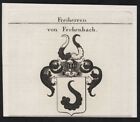 Fechtenbach Wappen coat of armes Kupferstich Genealogie Heraldik heraldry 1820