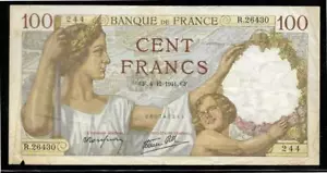 France 1941 100 Francs P94 Fine - Picture 1 of 2