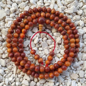 108 Cuentas Rajá Kayu Meditación Oración 8 MM Rey de la Madera Rojo Agathis Mala - Imagen 1 de 7