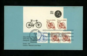 Ranto Cachet US FDC #2126 on U597 combo w/ 1901 6 cent Tricycle Bicycle 1985 - Picture 1 of 2