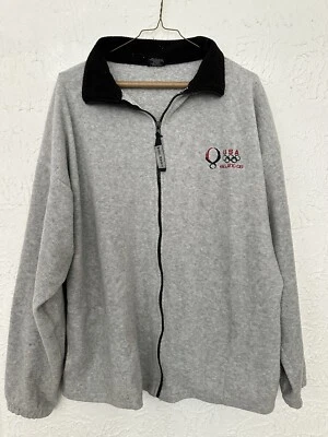 Chaqueta polar gris para hombre Olympics Beijing Team EE. UU. 2008 cremallera completa talla XL Foto 1 de 2