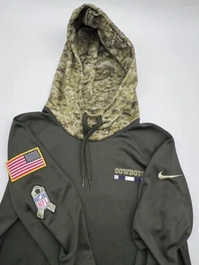 Dallas Cowboys Hoodie Men's M Green Nike Polyester Sweatshirt Salute To Service - Picture 1 of 12
