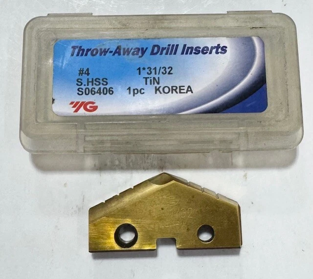 YG 1-31/32" Super HSS Taladro Inserto Recubierto de Estaño T15 Foto 1 de 1