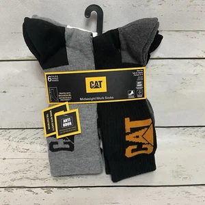 Caterpillar Crew-Herrensocken Größe 8-12 mittelschwer Stiefel 6er-Pack schwarz/grau/weiss - Bild 1 von 7