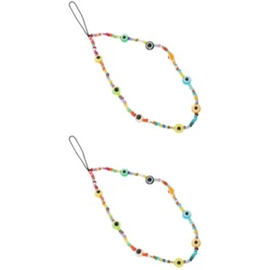 2 Pieces Devil's Chain Phone Wrist Lanyard Beads Charm Beaded - Zdjęcie 1 z 12