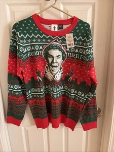 NEW Buddy The Elf Ugly Christmas Sweater Santa I Know Him Size Large - Picture 1 of 4