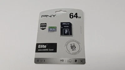 PNY Elite 64GB Microsdxc Card up to 85MB/Sec W/ Adapter - Image 1 of 2