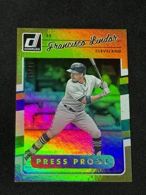 Donruss Francisco Lindor Gold Press Proof 2017/99 Guardians Foto 1 de 2