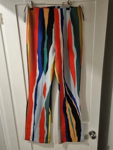Solace London Hose bunt abstrakt gestreift ausgestellt/weites Bein UK 10 - Bild 1 von 8