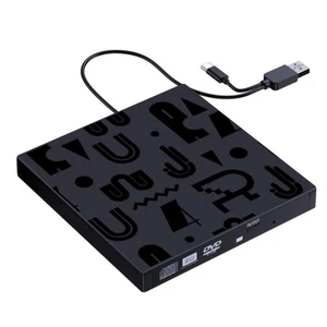 Portable External Dvds Burners Drive With Builts In USB Type C Cable For Laptop - Afbeelding 1 van 8