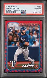 2024 Topps #280 Evan Carter Team Color Border SP PSA 10 - Picture 1 of 2