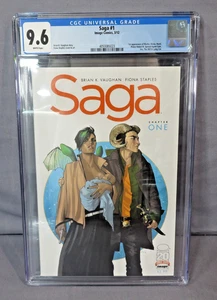 SAGA #1 CGC 9.6 NM+ White Pages Image Comics 1st printing 2012 1st Marko Alana - Picture 1 of 3