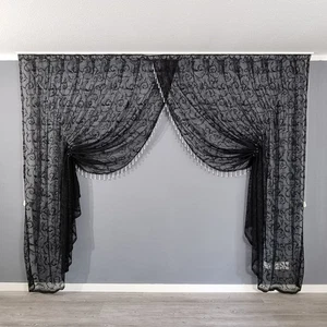 Vorhang Kruvaze Perde Fertiggardinen mit Perlen Faltengardine Boncuklu Tüll - Bild 1 von 7