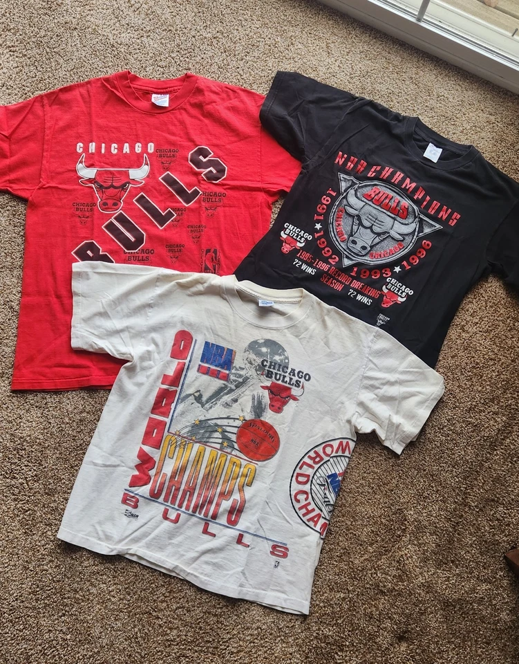 De colección Camisa Chicago Bulls Lote 3 Piezas Años 90 Talla GRANDE Jordan 3 Turba Salem Foto 1 de 4