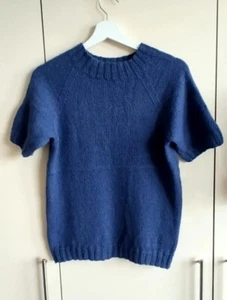 Handmade knitted deep blue π pullover, Alpaca Wool π¦ - Picture 1 of 7