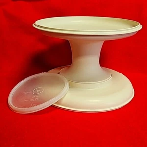 TUPPERWARE 6-pc SERVE-IT-ALL Set Pedestal 1533, Divided Tray 1708 & Cover 1709 + - Picture 1 of 9