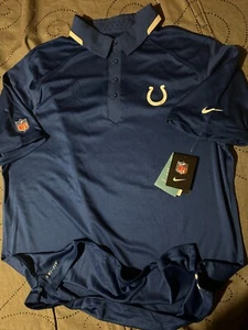 NIKE INDIANAPOLIS COLTS NFL FUSSBALL AUF DEM FELD BLAUES POLOSHIRT GRÖSSE XL HERREN $ 95,00 - Bild 1 von 4