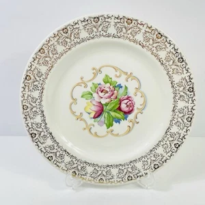 Park Lane Dalton by Royal (USA) 22k Gold Filigree Floral Center 10" Dinner Plate - Picture 1 of 7