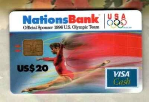 NATIONSBANK Olympics, Female Gymnast ( 1996 ) VISA Cash Card ( $0 - EXPIRED ) - Picture 1 of 2
