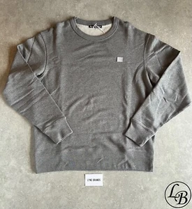 Acne Studios Grey Mini Face Patch Sweatshirt- Size XL - RRP £250 - Picture 1 of 7