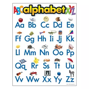 Alphabet Learning Chart, 17" x 22" Trend Enterprises Inc. T-38026 Pack of 12 ABC - Picture 1 of 2