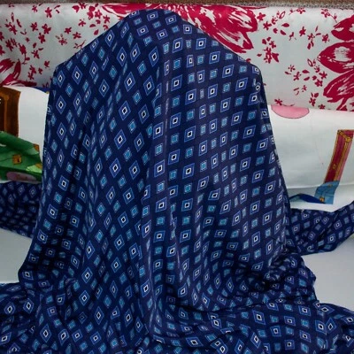 Italian top designer 100% mulberry silk  fabric Geometric Italian natural silk - Image 1 of 4