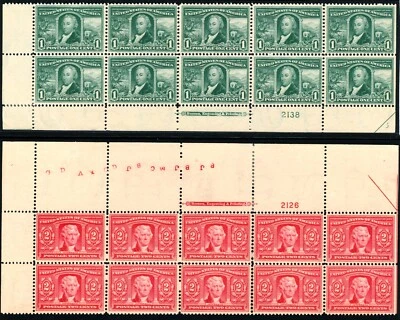 Scott 323, 324 OG NH/MH VF-XF US 1904 Plate Blocks SCV $1400+ - Image 1 of 2