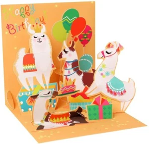 Tarjeta de felicitación emergente 3D - cumpleaños de la llama 1219 - feliz cumpleaños - Imagen 1 de 4