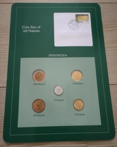 INDONESIA 5 Coins 1992-1995 Coin Sets of All Nations Rare Green Card Edition - Picture 1 of 2