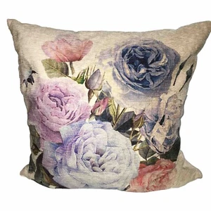 Pier One Watercolor Roses Throw Pillow Shabby Chic Cottage Core Romantic - Picture 1 of 9