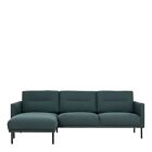Large - Larvik Chaiselongue Sofa (LH) - Dark Green , Black Legs -  FREE DELIVERY