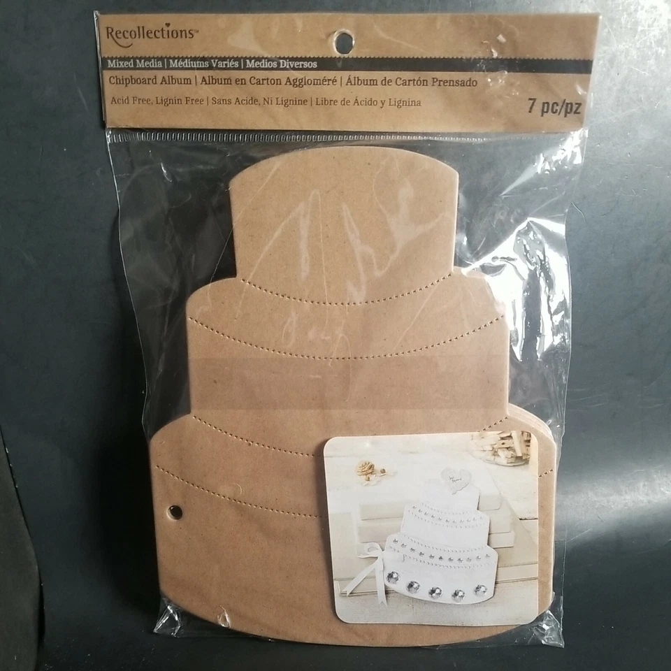 Álbum Portapapeles Recuerdo Medios Mixtos Boda Pastel Troquelado Forma Cartulina Foto 1 de 4