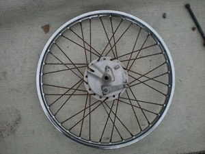 1973-1977 Suzuki TC100 Front Wheel Hub- Brake Plate- Rim OEM - Picture 1 of 7