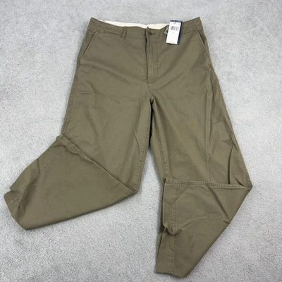 Polo Ralph Lauren Cotton Twill Wide-Leg Cropped Pant Size 10 Olive Green - Image 1 of 4
