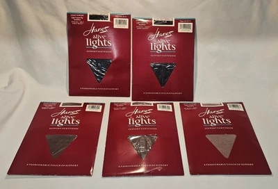 5 Pairs Hanes Alive Light Support Pantyhose Style 810 Size C  Sandlefoot - NOS - Image 1 of 2