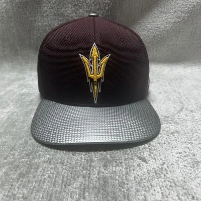 Arizona State Sun Devils ASU Zephyr 2 Tone Maroon Silver Adjustable Hat Cap NCAA - Image 1 of 4