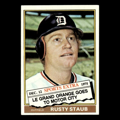 Rusty Staub #120T 1976 Topps Traded Detroit Tigers Baseball Card MLB EX - Image 1 of 3