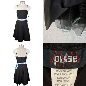 Vintage Pulse Dress Women's Black Tulle Babydoll Goth Lined Size Medium M - Picture 1 of 9