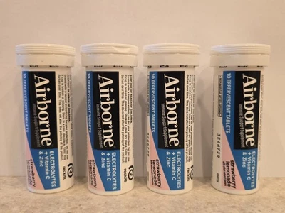 (4) Electrolitos Aerotransportados Apoyo Inmunológico Fresa Limonada 10 Tablas Cada 12/2026 Foto 1 de 3