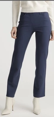QUINCE NavyUltra-Stretch Ponte Bootcut Pants, Size Large (12) Petite - Image 1 of 4