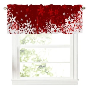 Winter Weihnachten Volants für Fenster Rot Weiß Schneeflocke Küche Vorhänge Sh... - Bild 1 von 7