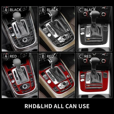 Pegatinas decorativas interiores de fibra de carbono negro rojo para Audi Q5 2009-2016 Foto 1 de 4