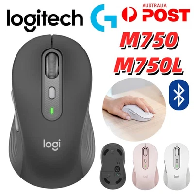 LOGITECH Wireless Mouse M750 M750L Bluetooth Optical Slim Mice 2.4GHz USB Laptop - Image 1 of 4