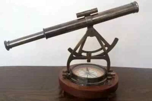 Antique Replica Theodolite Alidade Telescope Compass - Survey Instrument - Picture 1 of 5