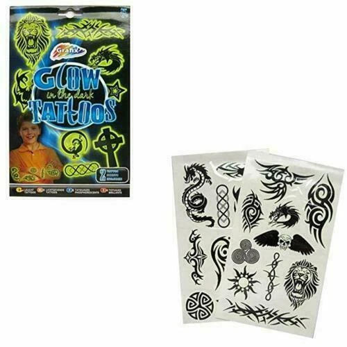 GRAFIX GLOW IN THE DARK TEMPORÄRE TATTOOS MÄDCHEN SPIELZEUG WEIHNACHTSGESCHENK WEIHNACHTSSTRUMPF FÜLLER