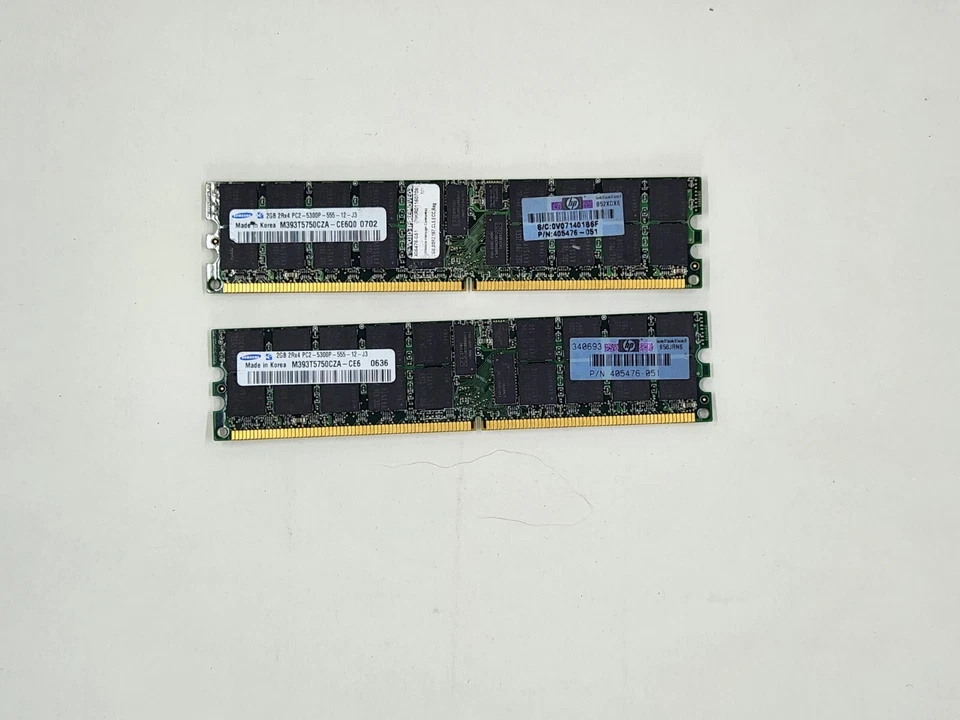 DDR2 RAM 6GB 2 x 2GB Samsung M393T5750CZA-CE6 240-Pin PC2-5300P + 2GB assorted - Image 1 of 4